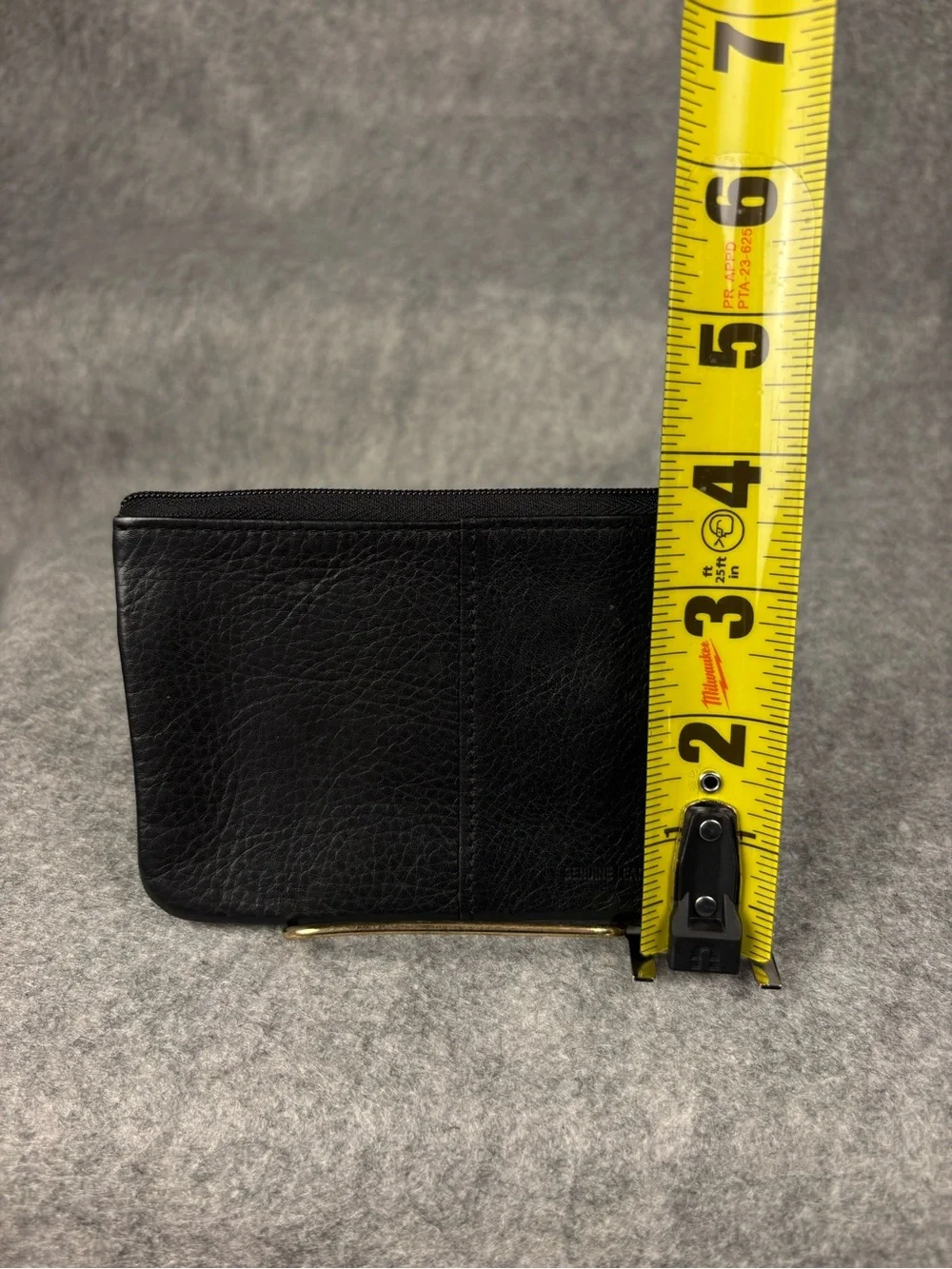 Black Genuine Leather Zip Coin Purse Card Holder Wallet
